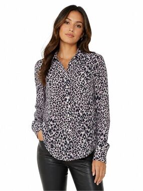 Equipment Femme 100% Silk Leopard Print Button Down Blouse S